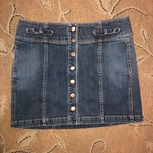 Button up denim skirt